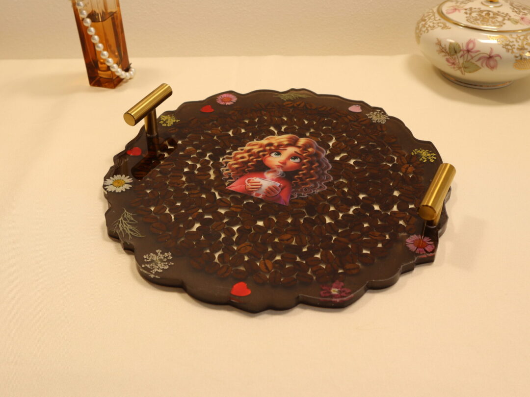 Coffee Table Epoxy Resin Serving Tray - Handmade Cozy Home Decor Tray