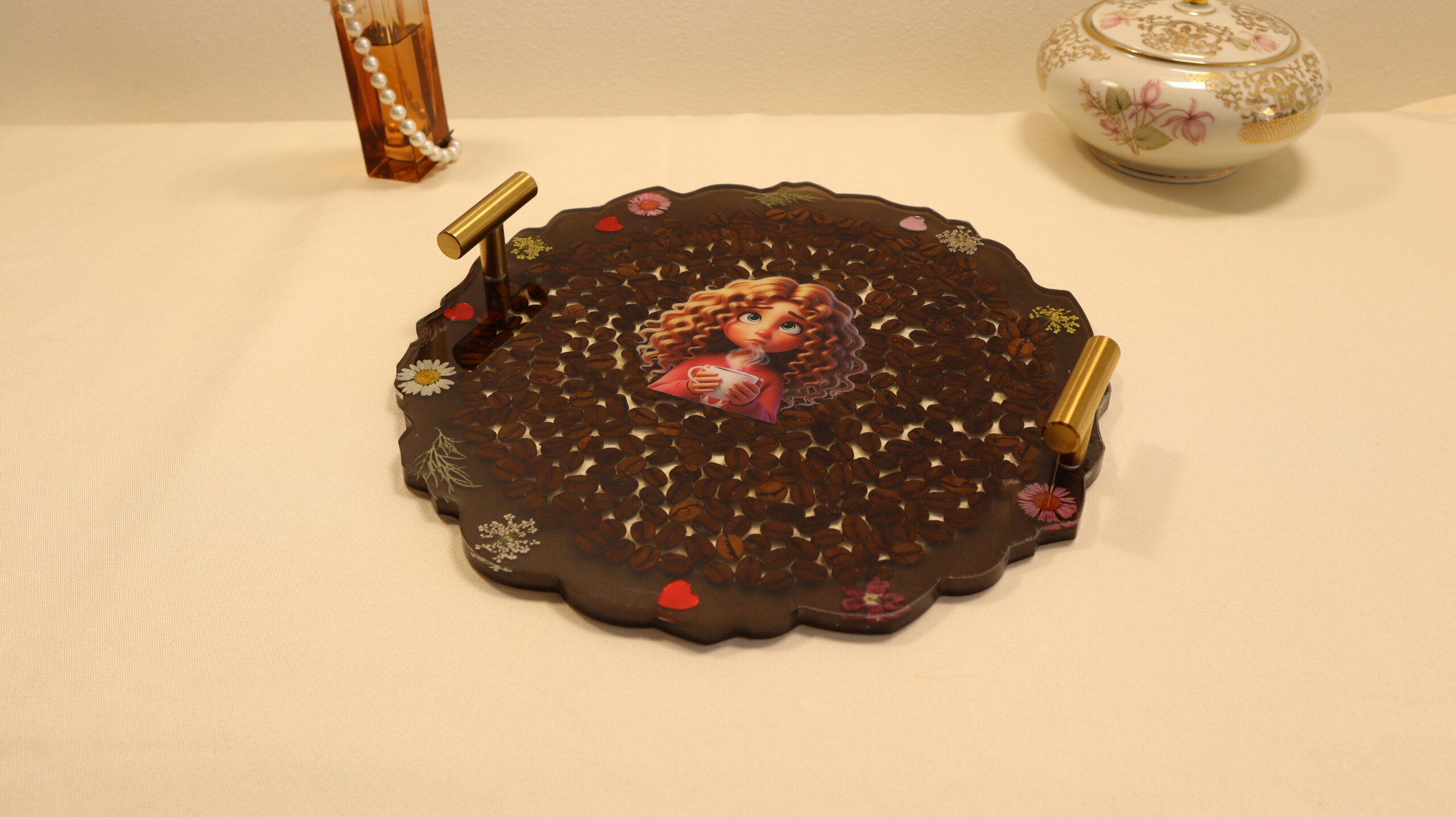 Coffee Table Epoxy Resin Serving Tray – Handmade Cozy Home Decor Tray