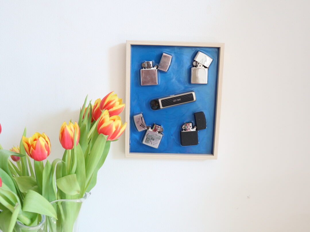 Smoky Epoxy Resin Wall Art - Handmade Moody Abstract Home Decor