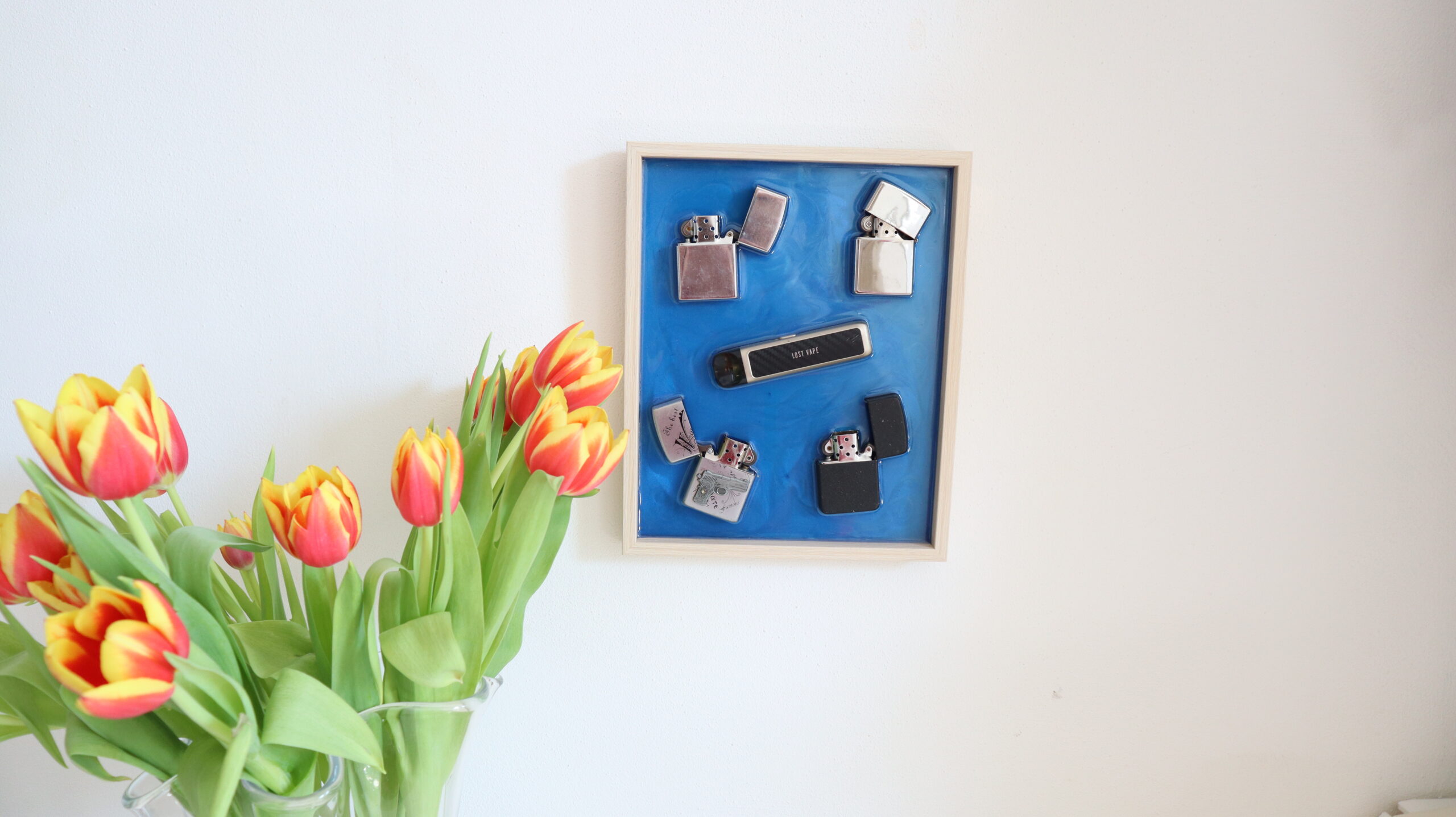 Smoky Epoxy Resin Wall Art – Handmade Moody Abstract Home Decor