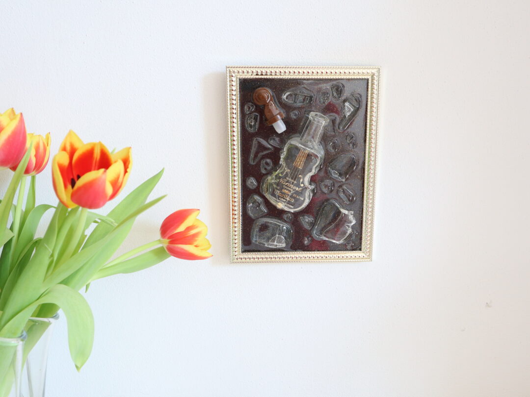 Bottle-Inspired Epoxy Resin Wall Art - Handmade Abstract Statement Decor