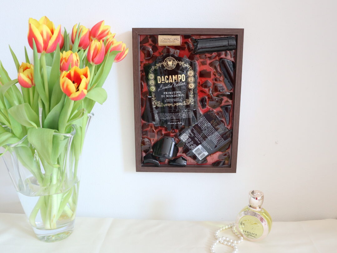 Wine-Inspired Epoxy Resin Wall Art - Handmade Abstract Bar Decor