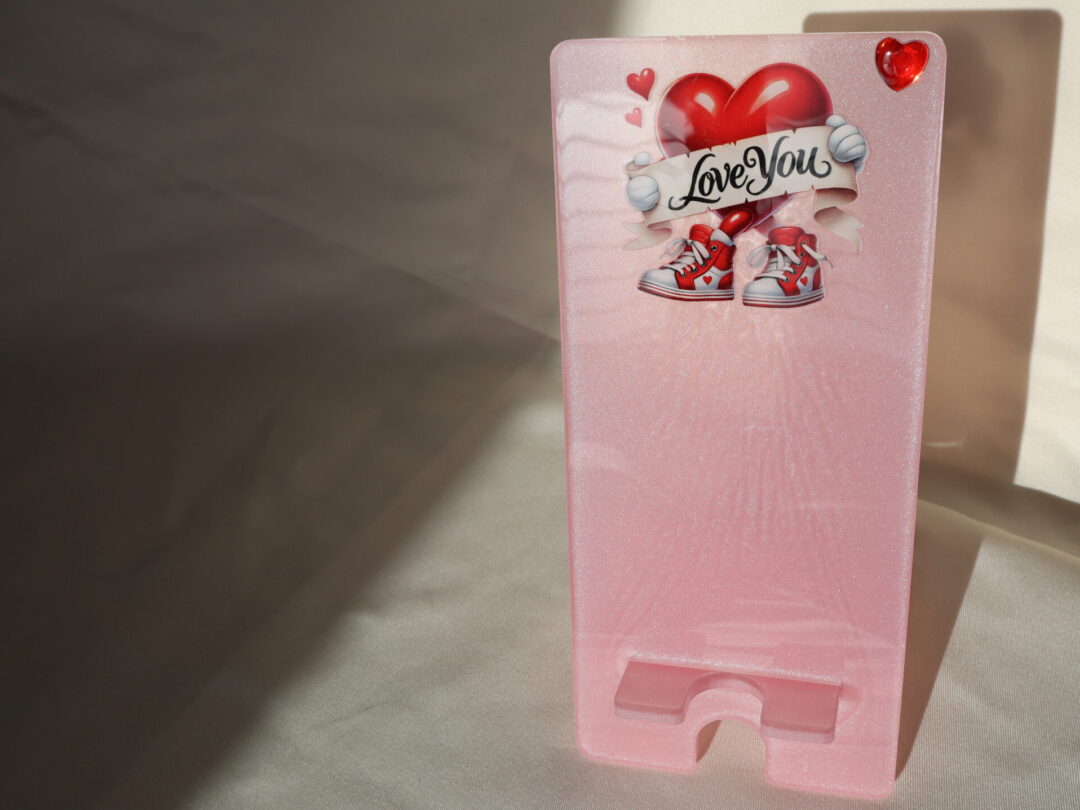Romantic Epoxy Resin Phone Holder - Handmade Elegant Smartphone Desk Stand