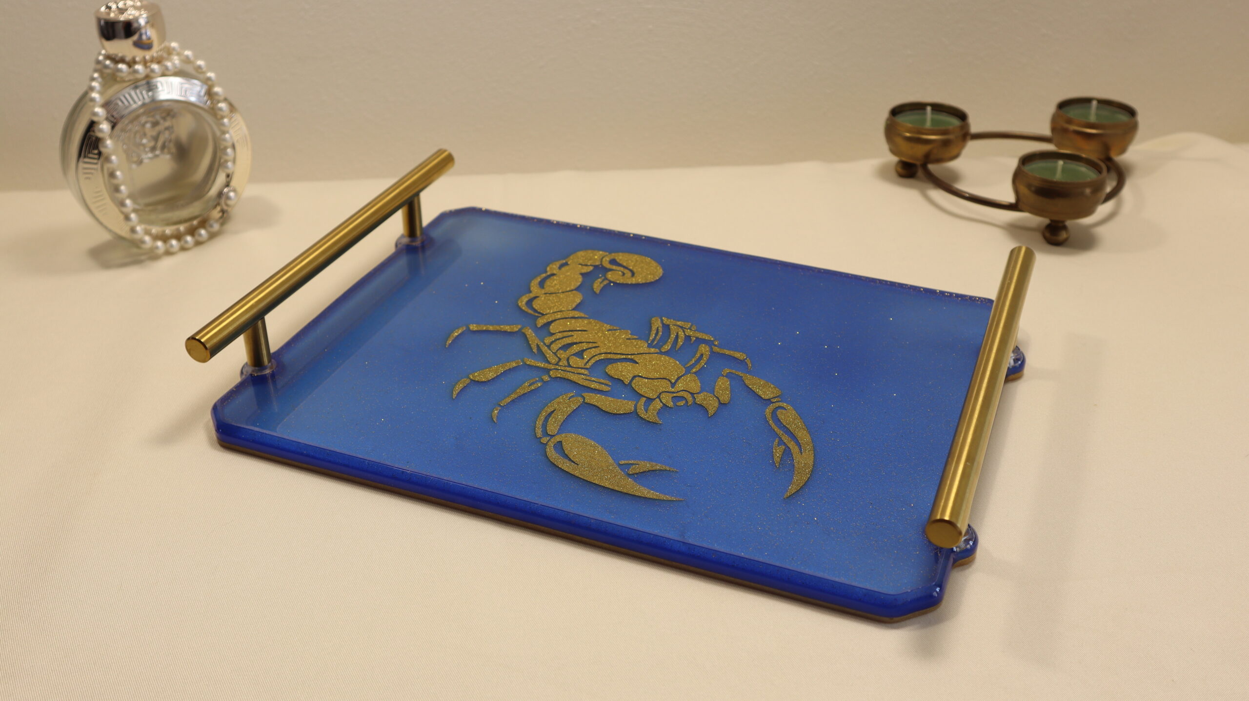 Scorpio Epoxy Resin Serving Tray - Handmade Zodiac Decorative Coffee Table Tray - Image 2
