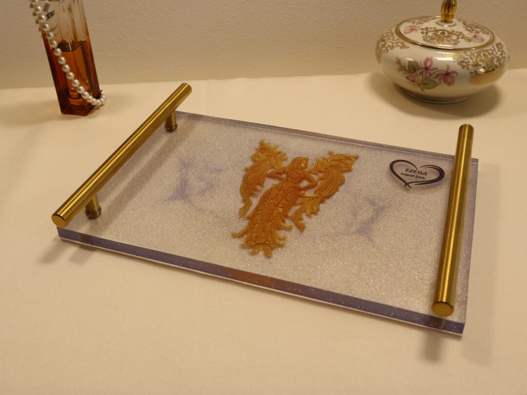 Virgo Epoxy Resin Serving Tray - Handmade Zodiac Decorative Coffee Table Tray