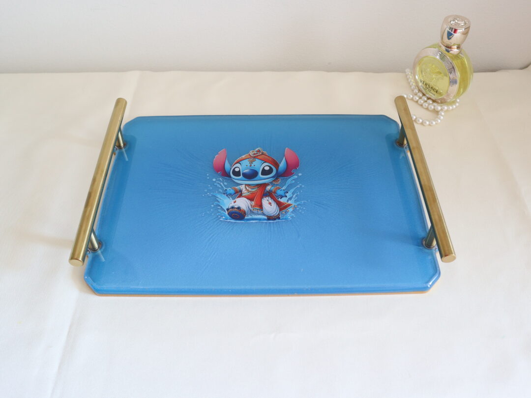 Stitch Epoxy Resin Serving Tray for Kids - Handmade Decorative Gift Tray