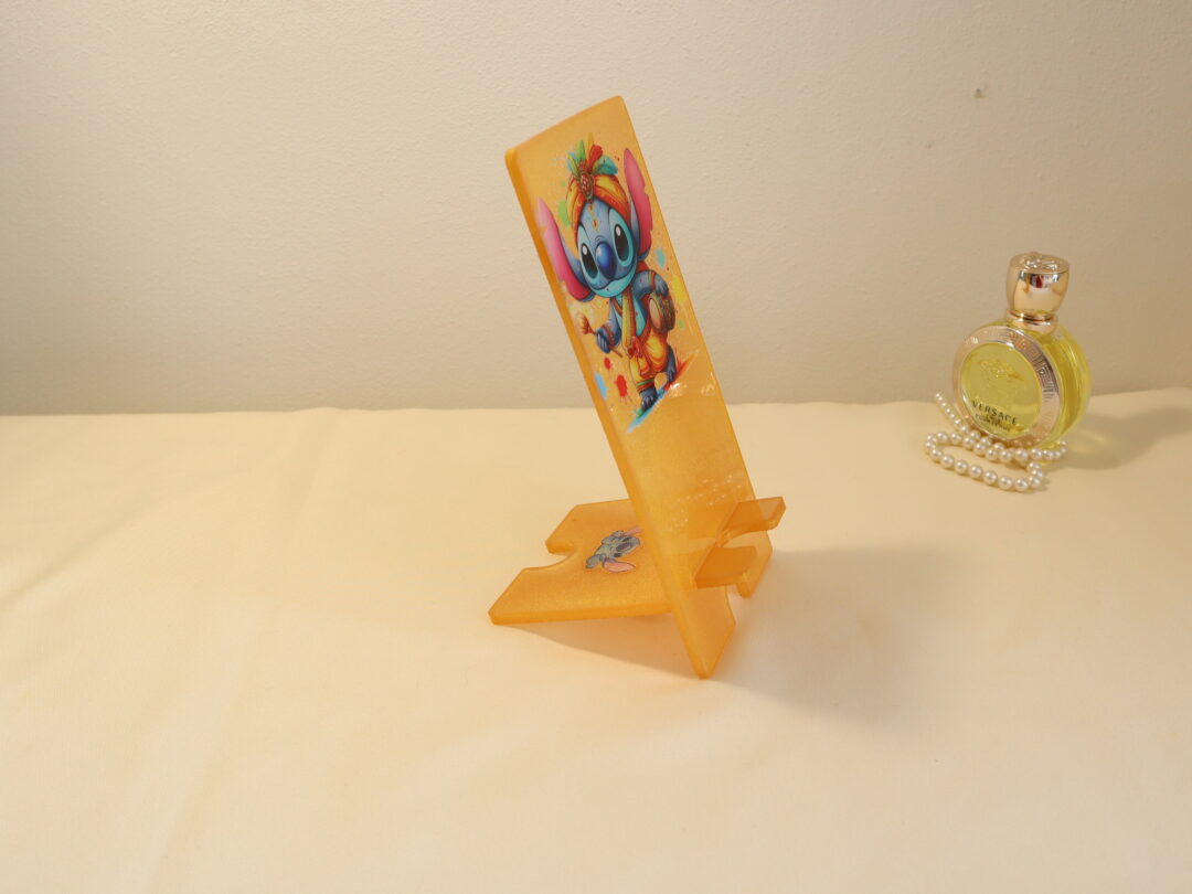 Stitch Phone Stand for Kids - Handmade Epoxy Resin Smartphone Holder