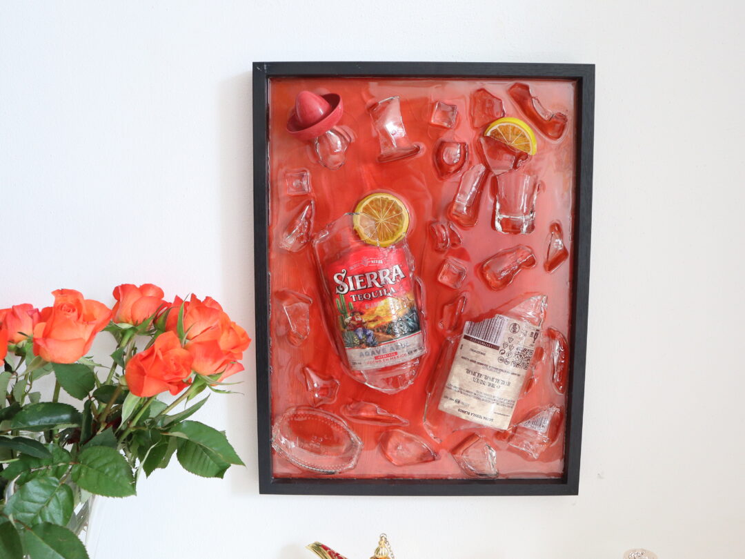 Frozen Tequila Splash – Handmade Epoxy Resin Wall Art