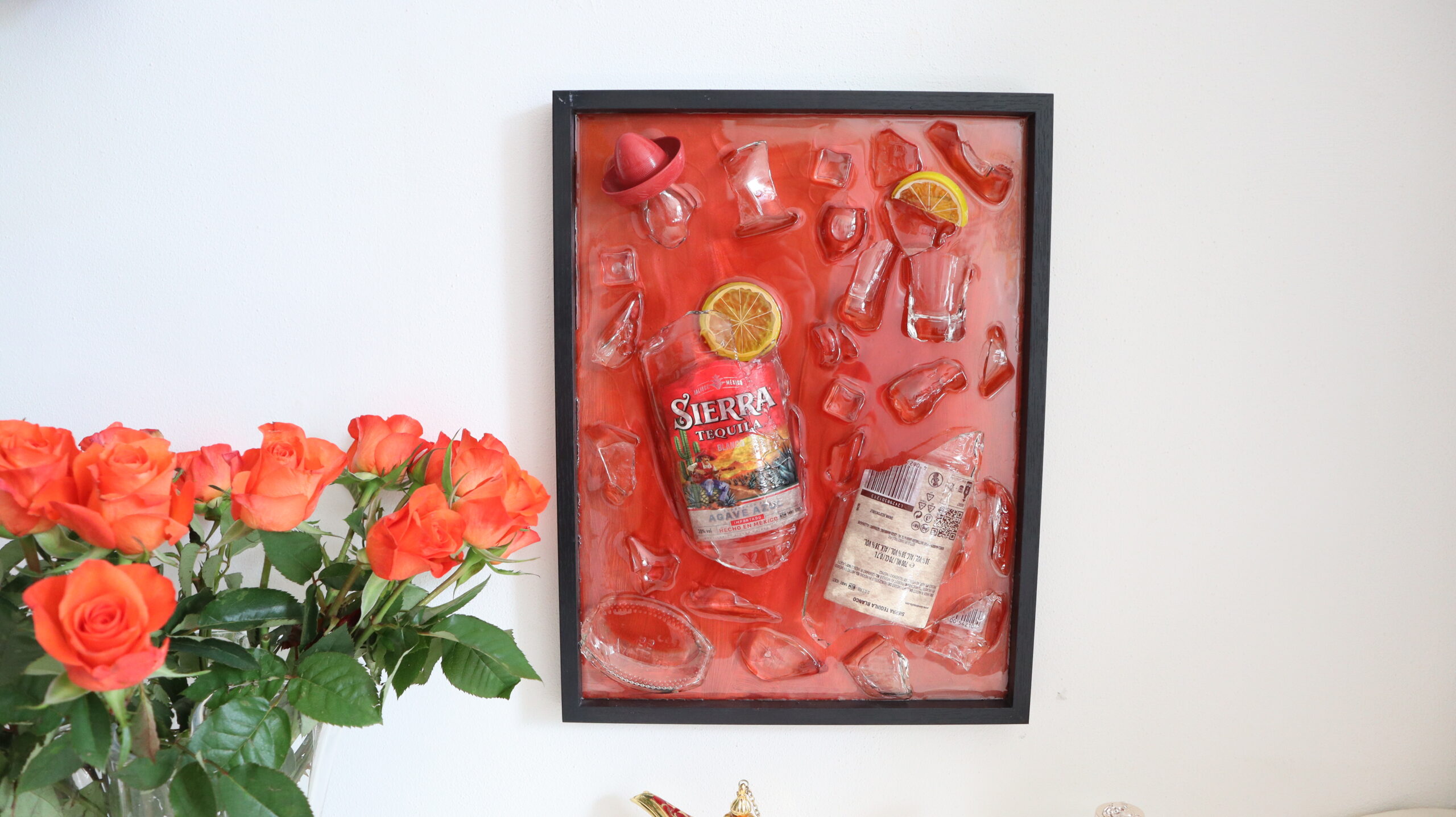 Frozen Tequila Splash – Handmade Epoxy Resin Wall Art